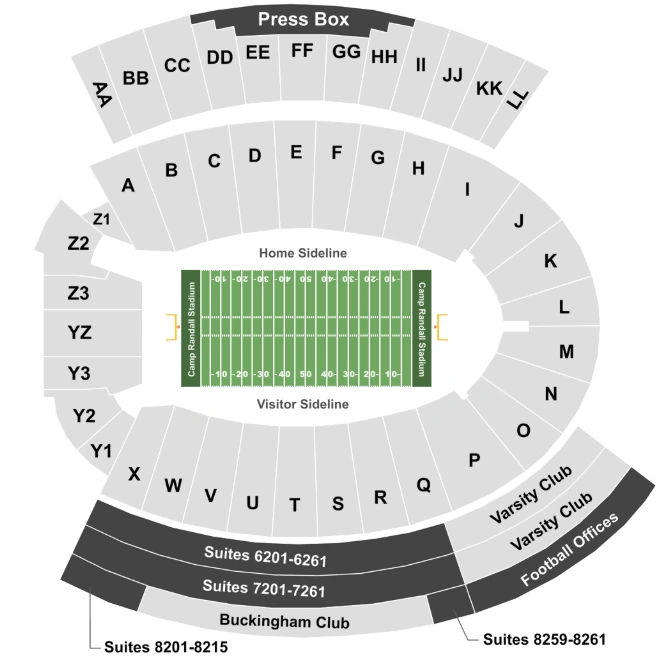Camp Randall Stadium Seating Chart